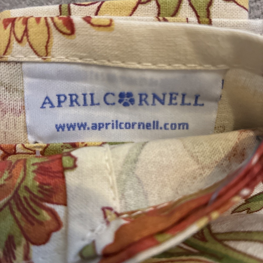April Cornell Floral Napkins Set of 10 16"X16" Blue Rust Gold Fall Autumn NWT - Picture 5 of 5
